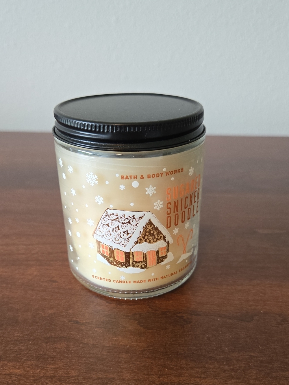 Bath & Body Works Sugar Snickerdoodle Candle - Cream with Black Lid